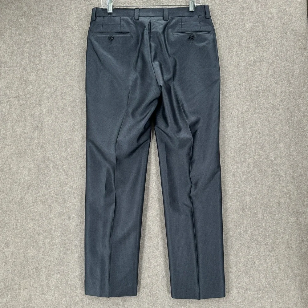 Calvin Klein Shiny Charcoal Herringbone Full Suit Jacket 40R Pants 32X30‎
